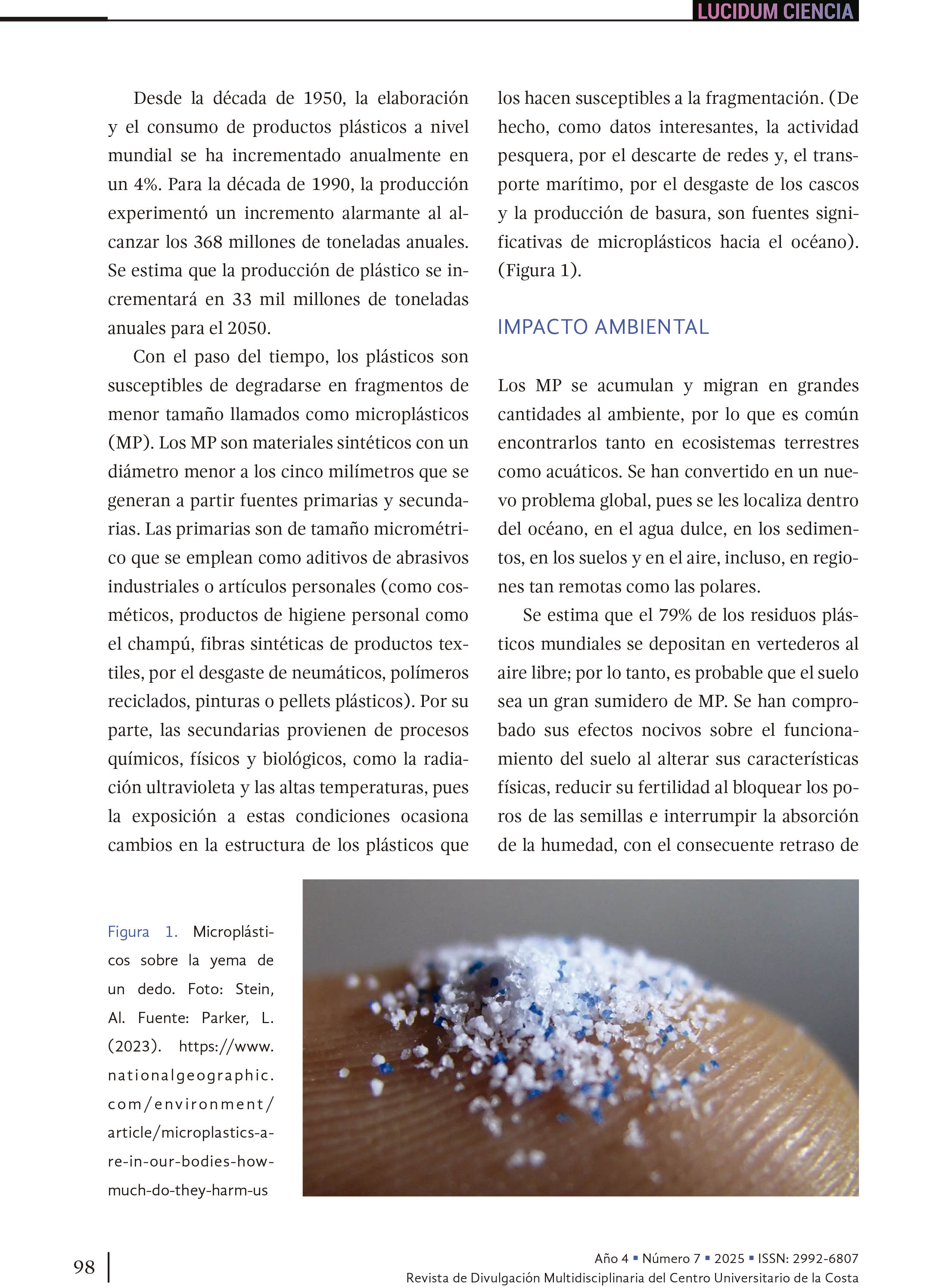 11. Microplásticos: amenaza para los ecosistemas y la salud humana