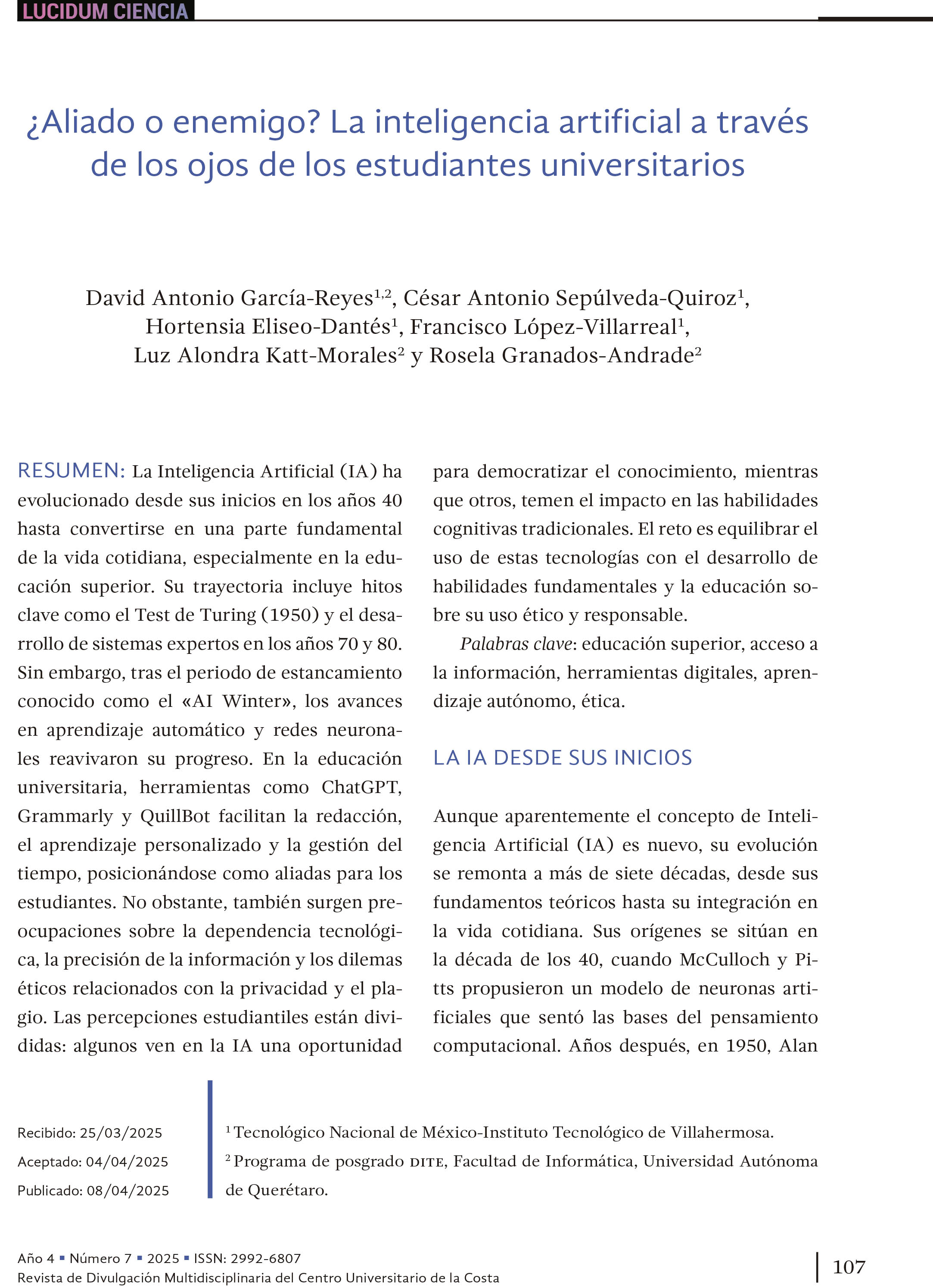 12. ¿Aliado o enemigo? La inteligencia artificial a través de los ojos de los estudiantes universitarios