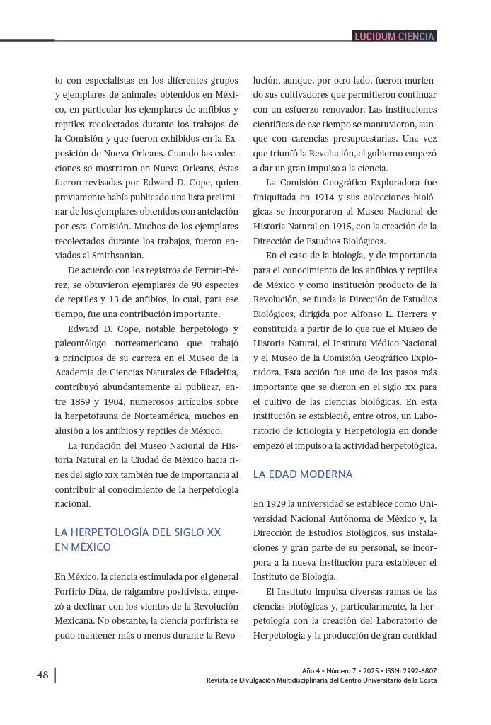 4. Un vistazo a la historia del estudio de los anfibios y reptiles de México