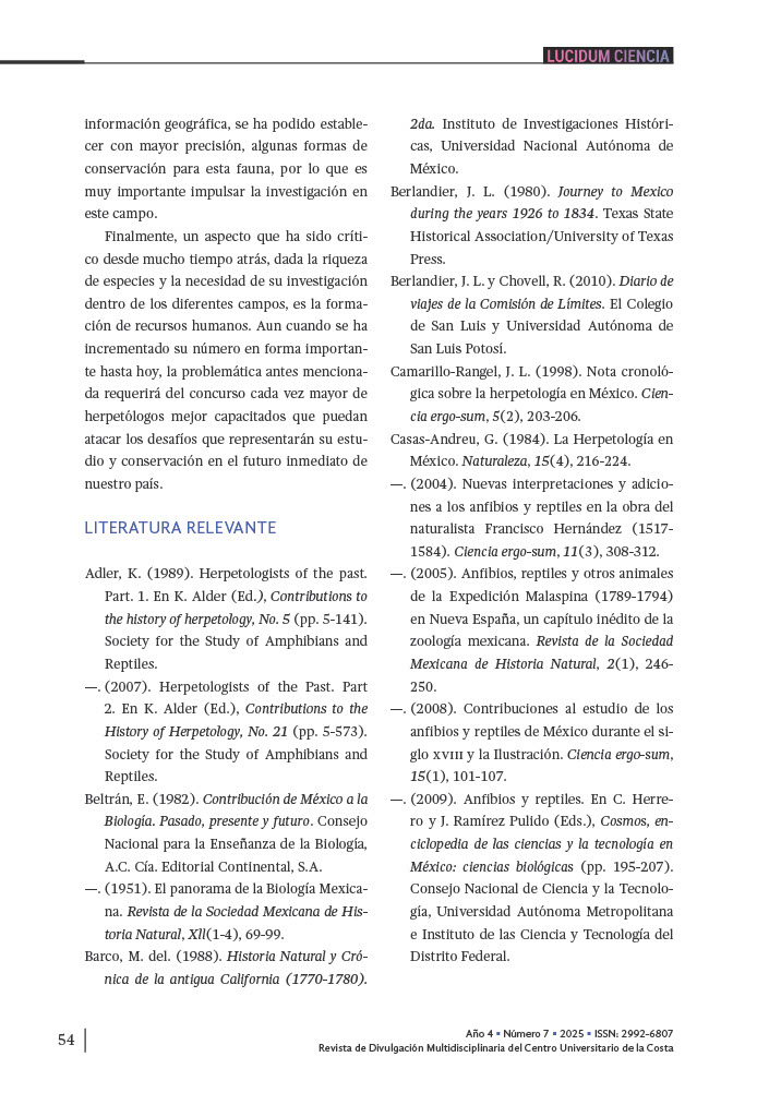 4. Un vistazo a la historia del estudio de los anfibios y reptiles de México