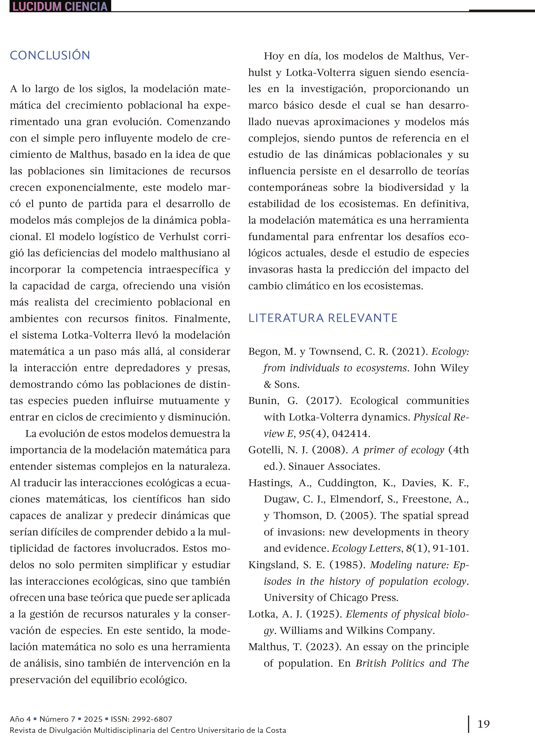 2. Del crecimiento exponencial al equilibrio ecológico
