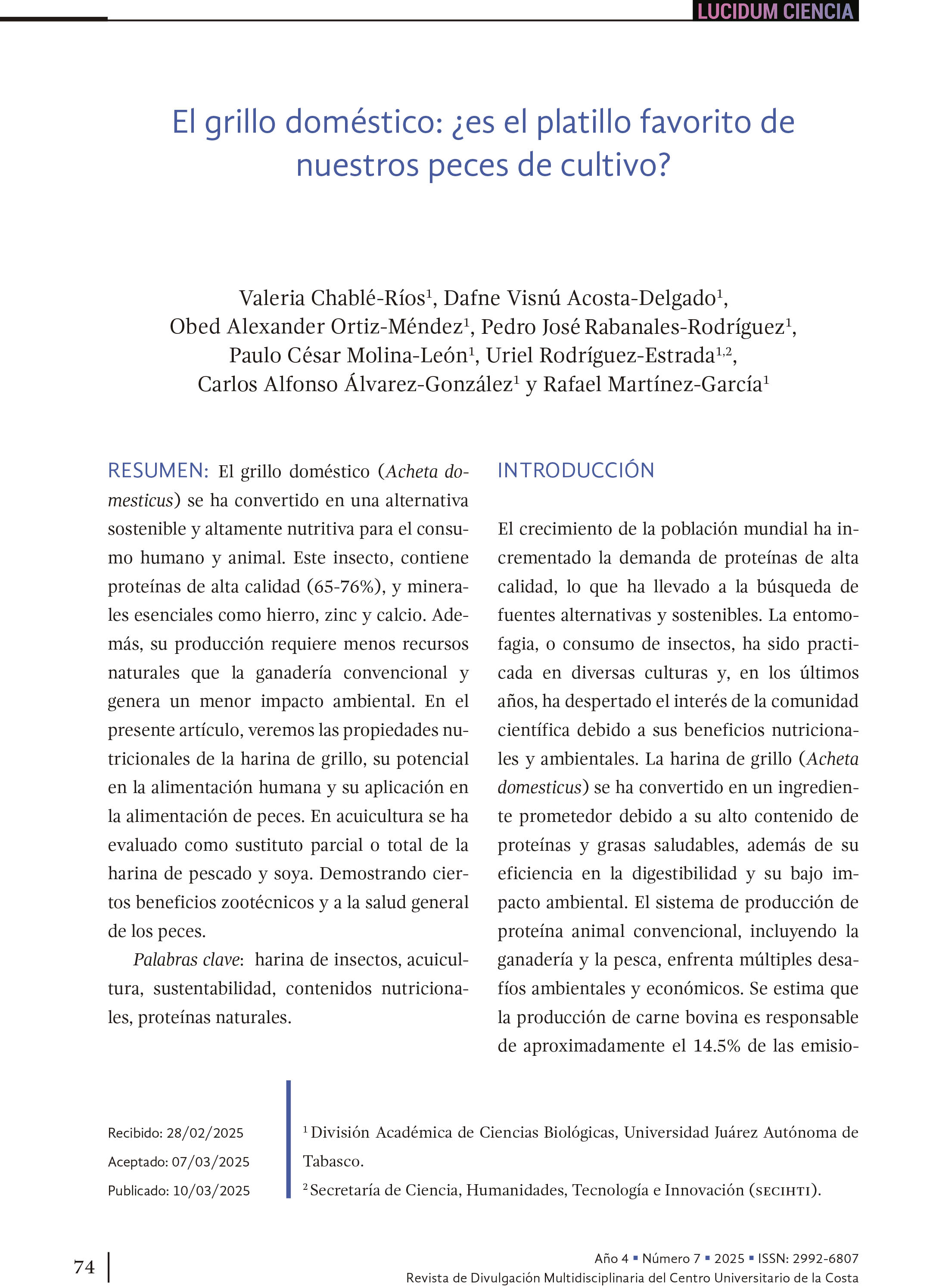8. El grillo doméstico: ¿es el platillo favorito de nuestros peces de cultivo?