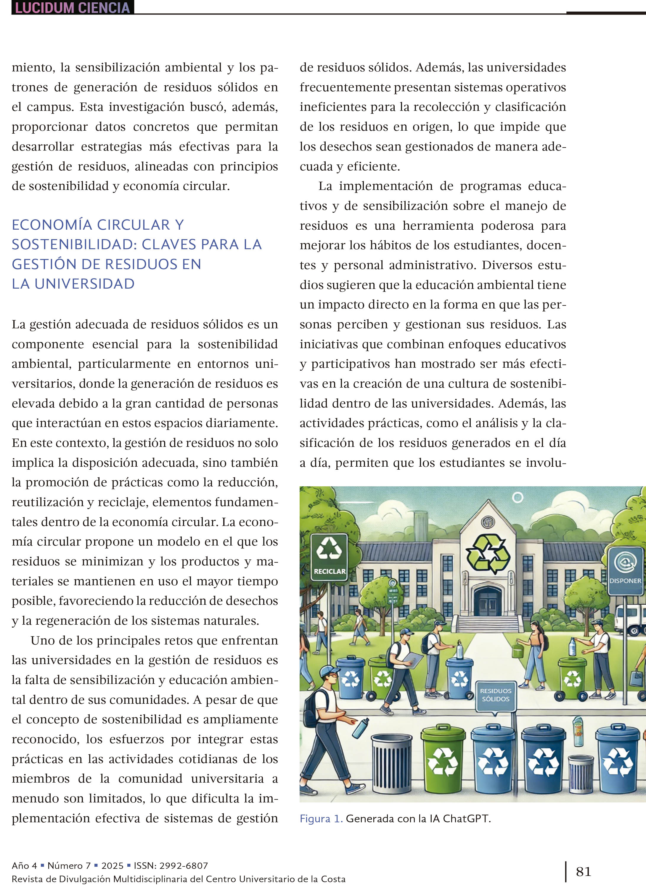 9. Transformando el campus: hacia una gestión sostenible de residuos en el Centro Universitario de la Costa