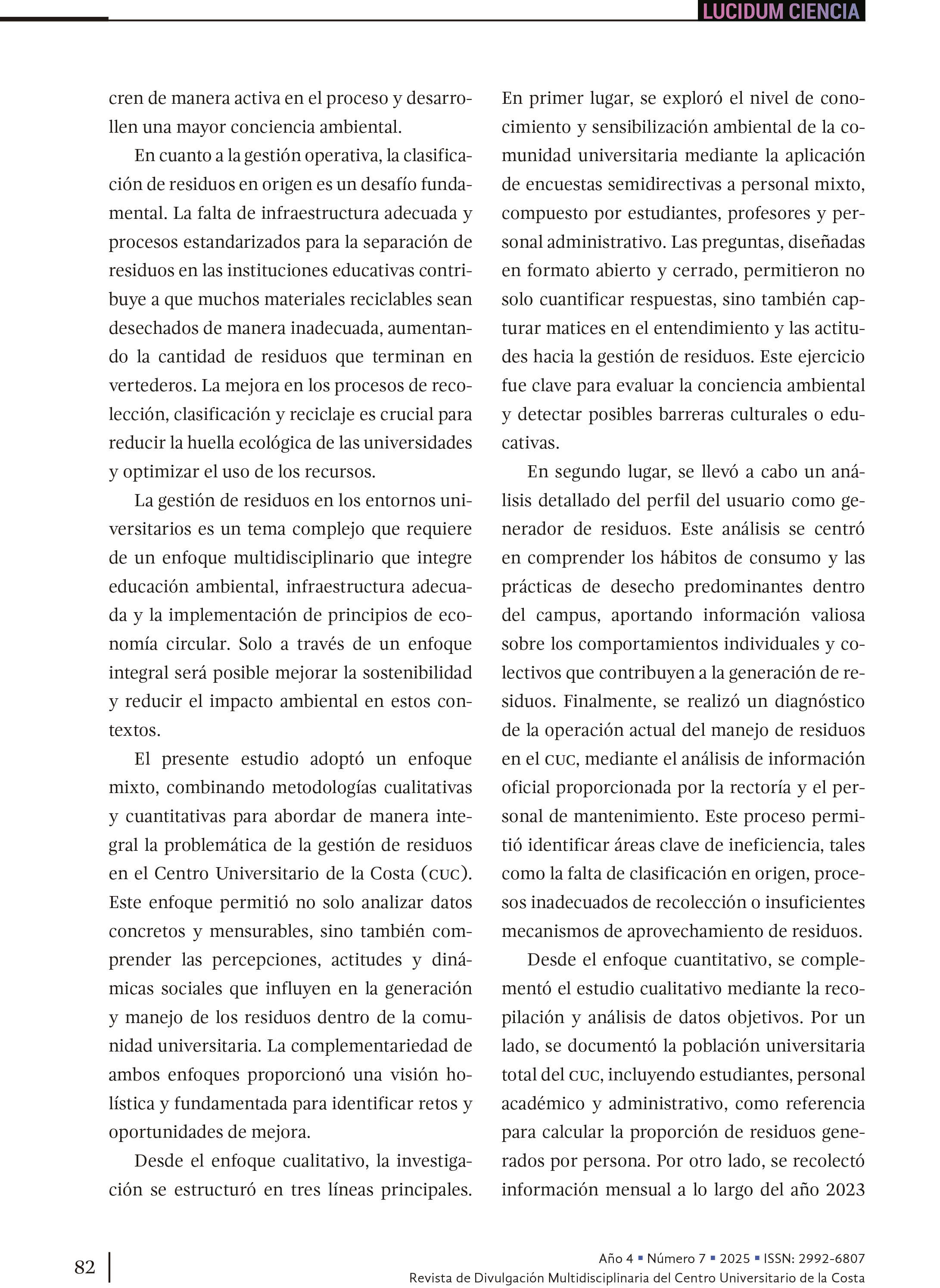 9. Transformando el campus: hacia una gestión sostenible de residuos en el Centro Universitario de la Costa