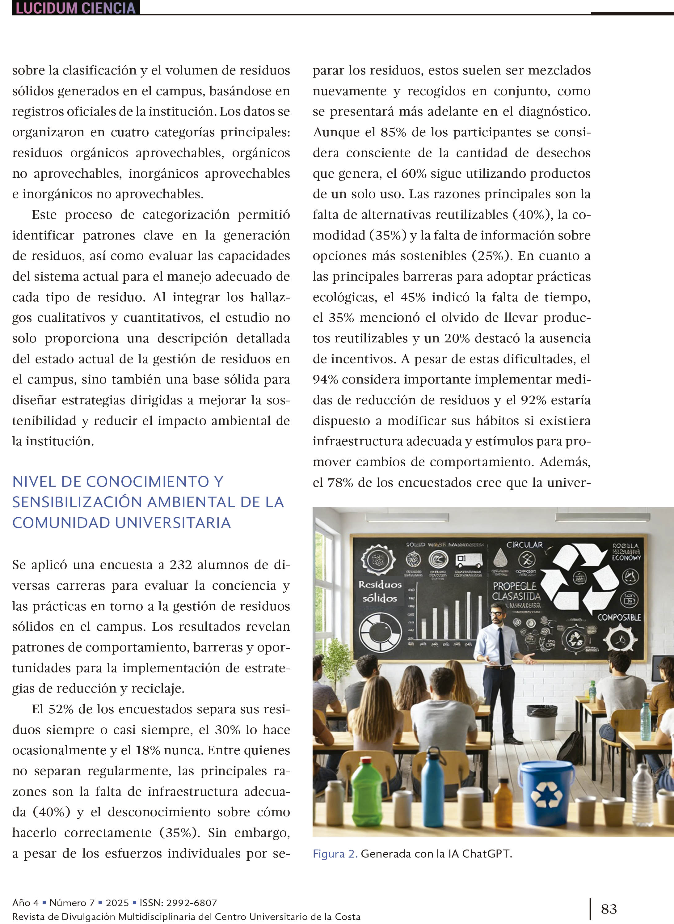 9. Transformando el campus: hacia una gestión sostenible de residuos en el Centro Universitario de la Costa