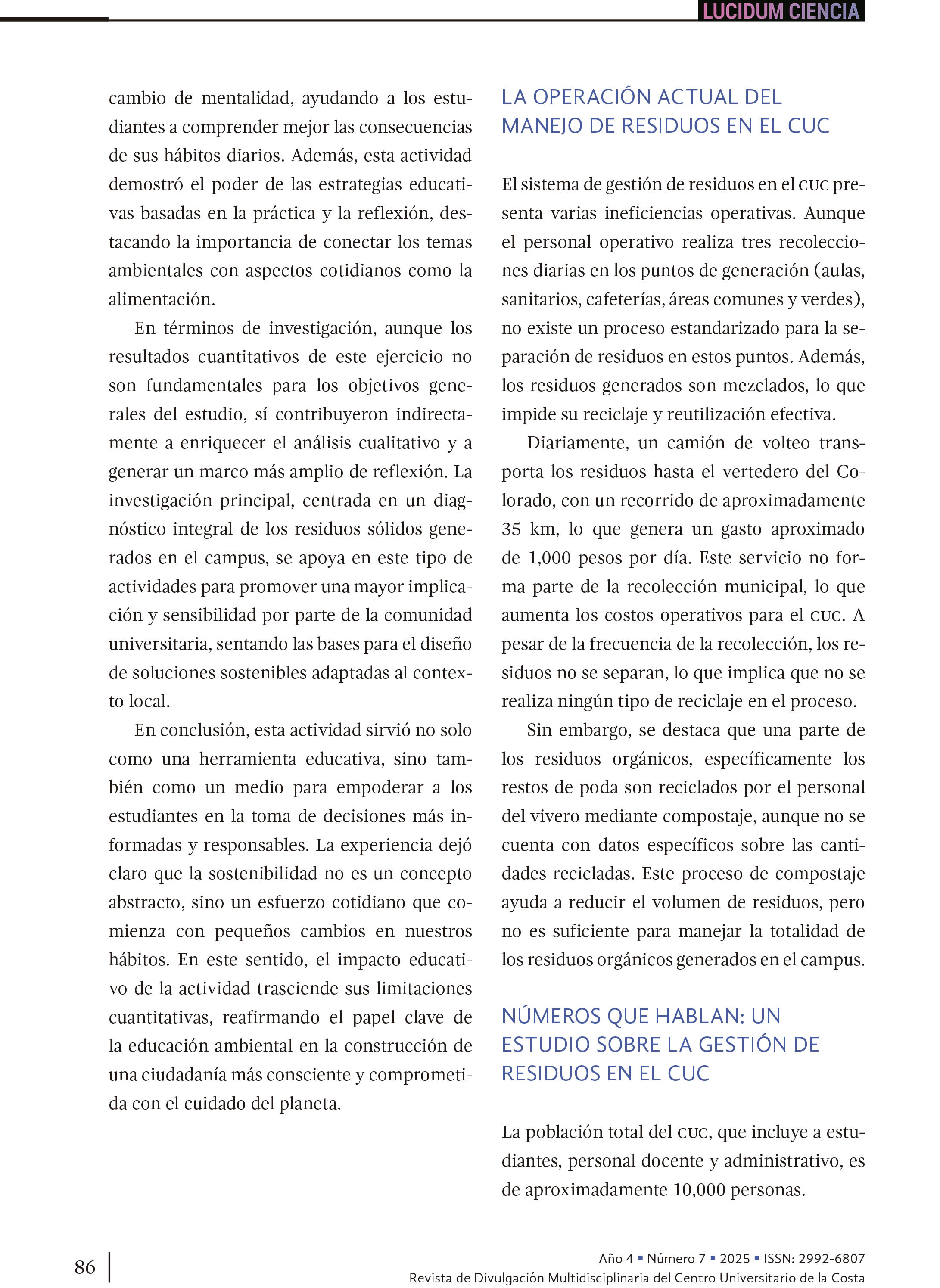 9. Transformando el campus: hacia una gestión sostenible de residuos en el Centro Universitario de la Costa