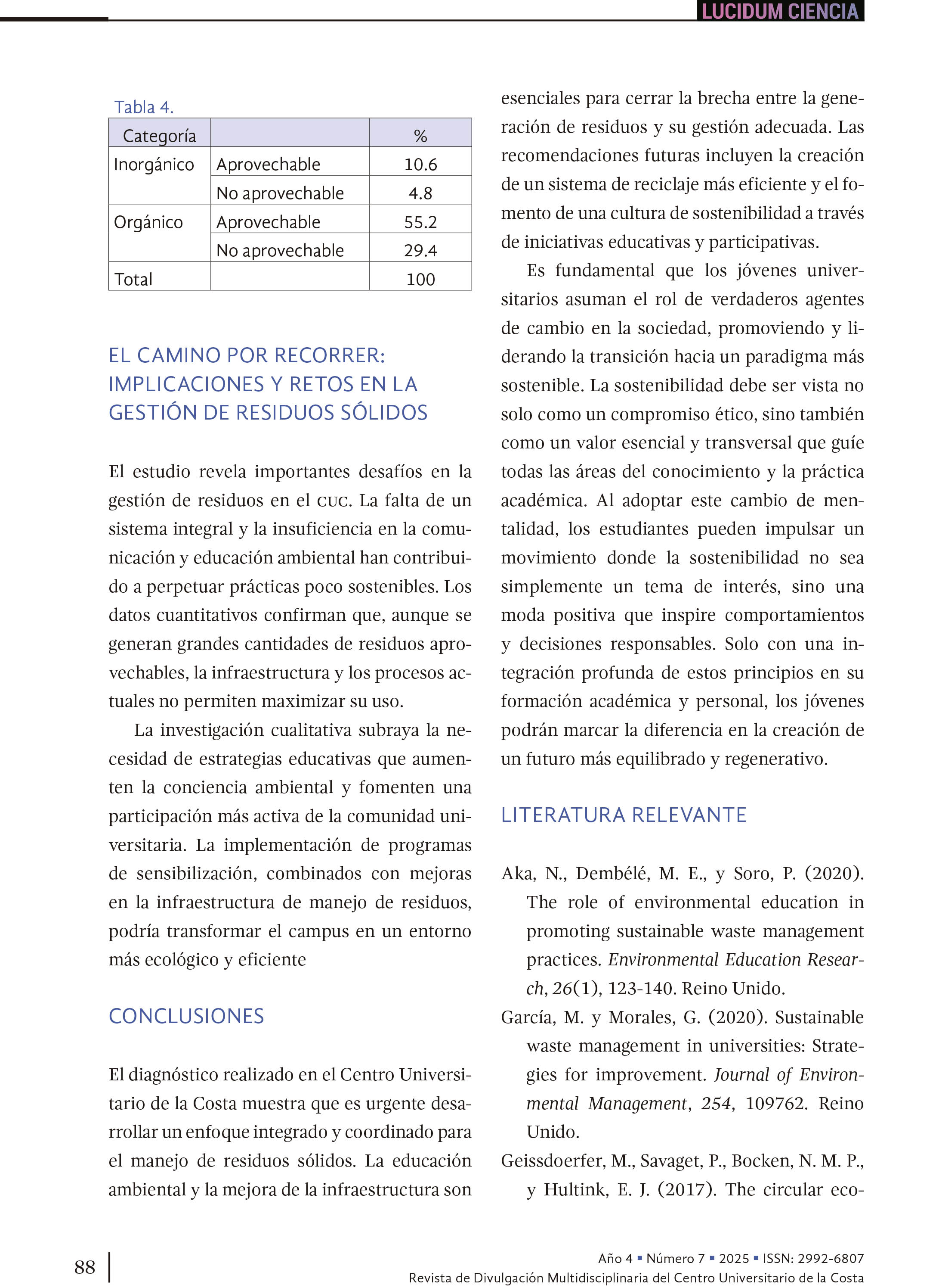 9. Transformando el campus: hacia una gestión sostenible de residuos en el Centro Universitario de la Costa