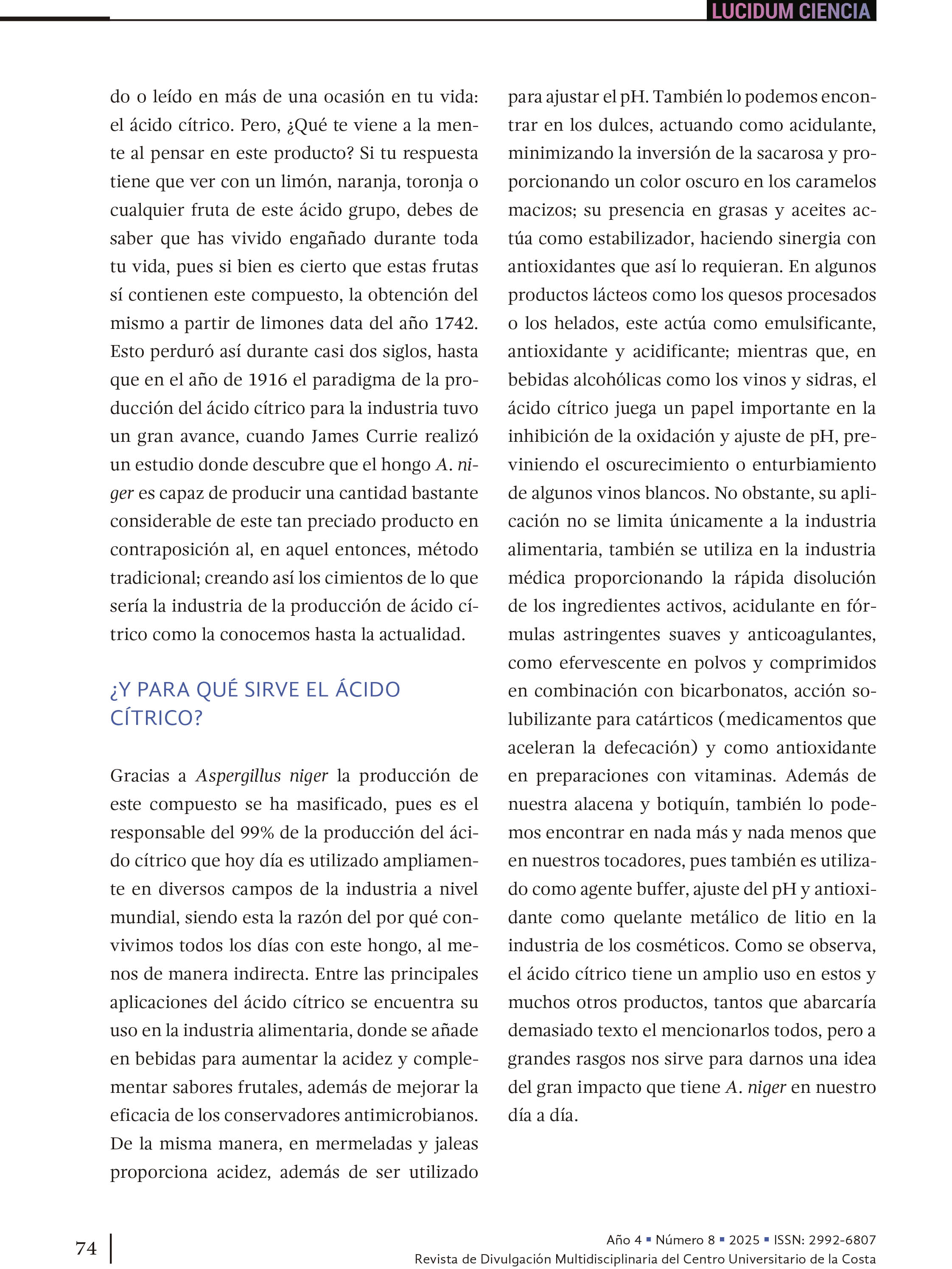 Entre micelios y mercados: los hongos Aspergillus niger y Saccharomyces cerevisiae