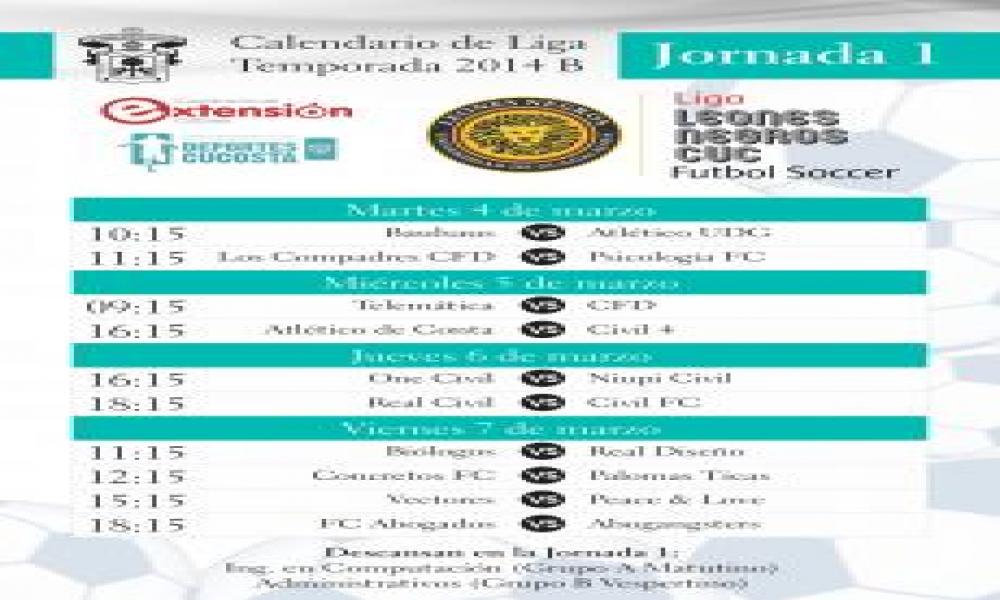 Liga de Fútbol Soccer Leones Negros CUCosta 2014 A