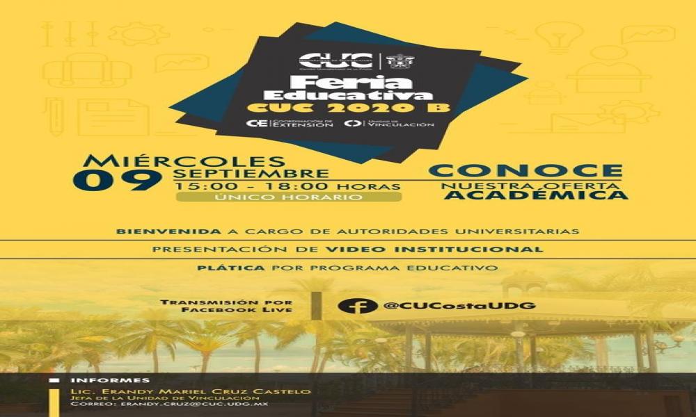 Presentarán la oferta académica del CUCosta a través de la “Feria Educativa 2020 B”