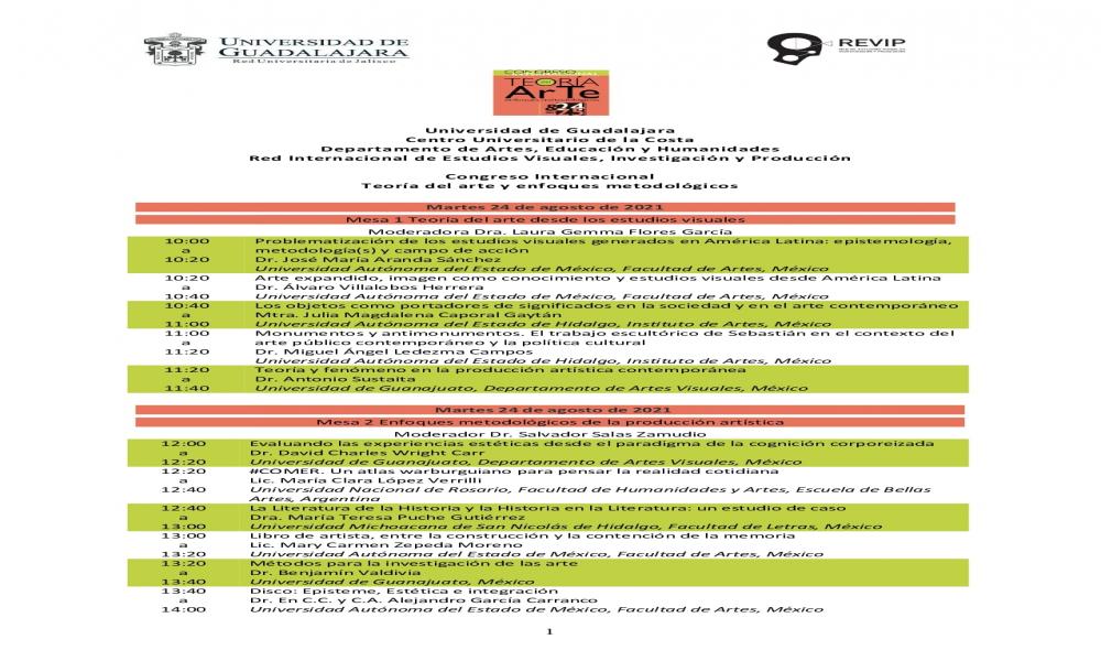 CUCosta, sede virtual del Congreso Internacional Teoría del Arte y Enfoques Metodológicos de la Producción 2021