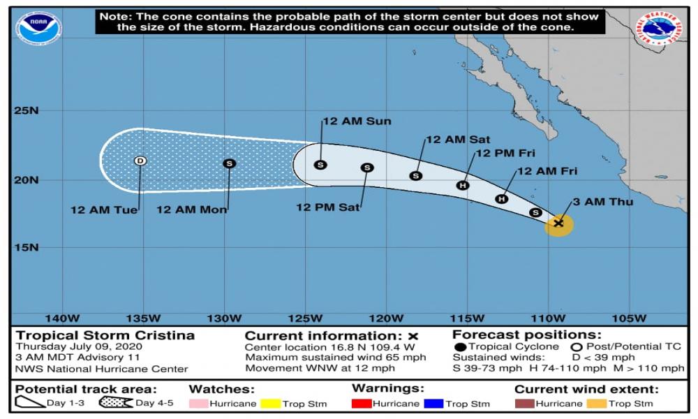La Tormenta Tropical Cristina pronto será huracán