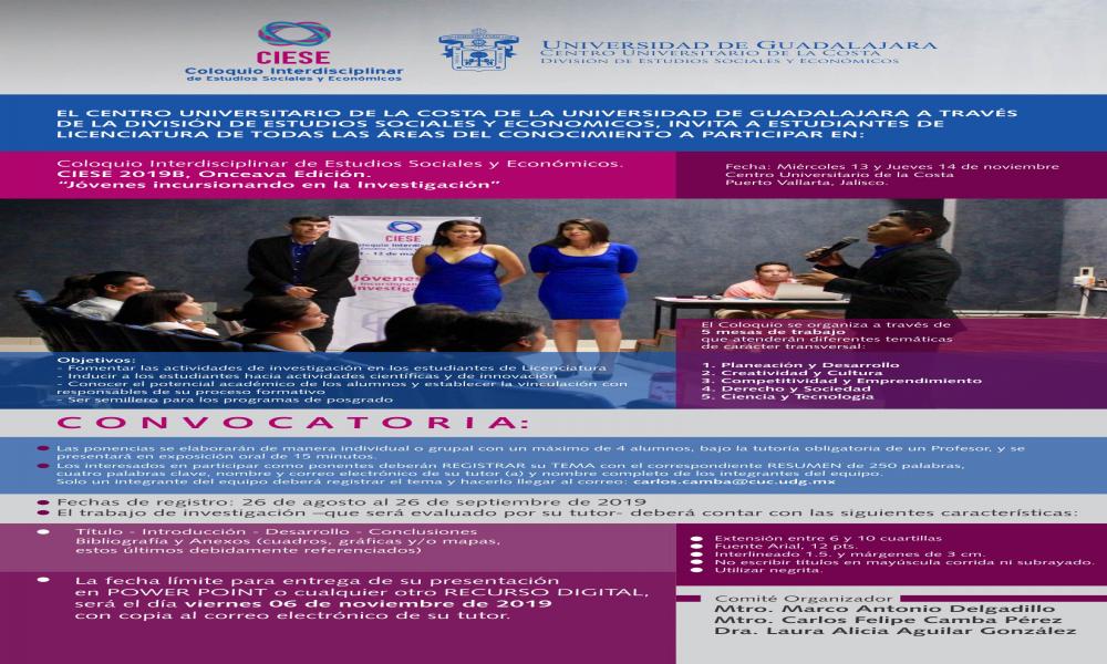 XI Coloquio Interdisciplinar de Estudios Sociales y Económicos en el CUCosta