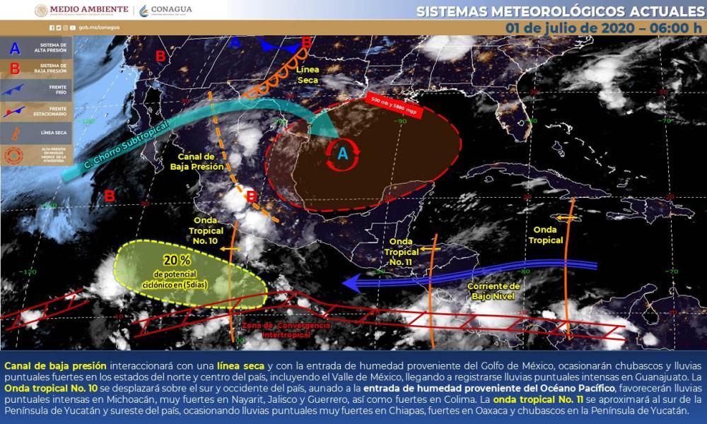 Se pronostican lluvias en Jalisco y Nayarit