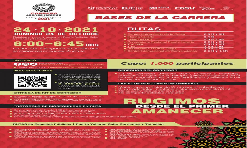 Abiertas las inscripciones a la 5ta Carrera Leones Negros en Puerto Vallarta