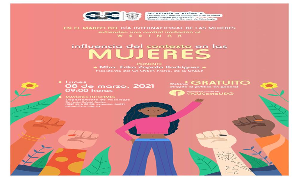 Invita CUCosta a conferencias virtuales por el Día Internacional de la Mujer