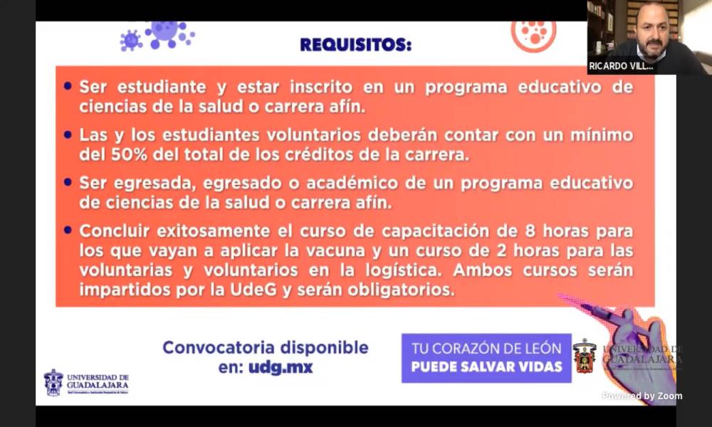Llama UdeG a voluntarios para participar en la campaña de vacunación