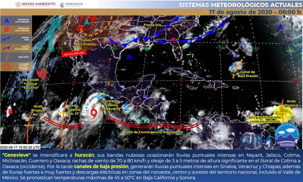 El huracán “Genevieve no amenaza costas nacionales