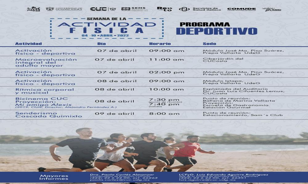 Presentan programa de actividades de la Semana de Actividad Física del CUCosta