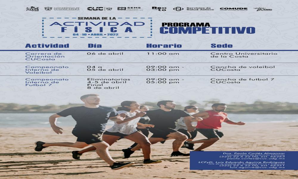 Presentan programa de actividades de la Semana de Actividad Física del CUCosta