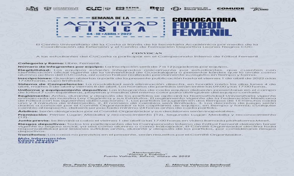 Presentan programa de actividades de la Semana de Actividad Física del CUCosta