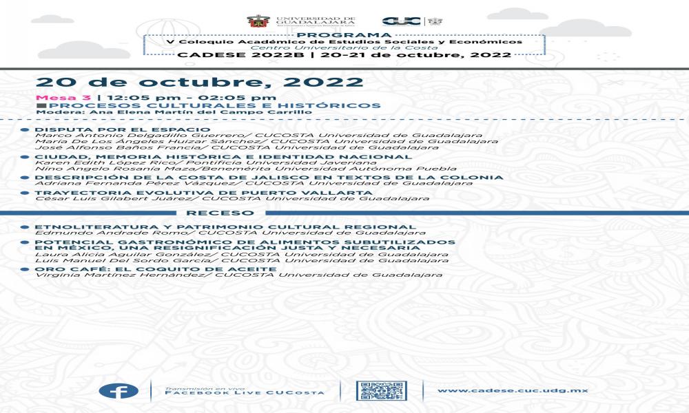 Inicia el V Coloquio Académico de Estudios Sociales y Económicos en CUCosta