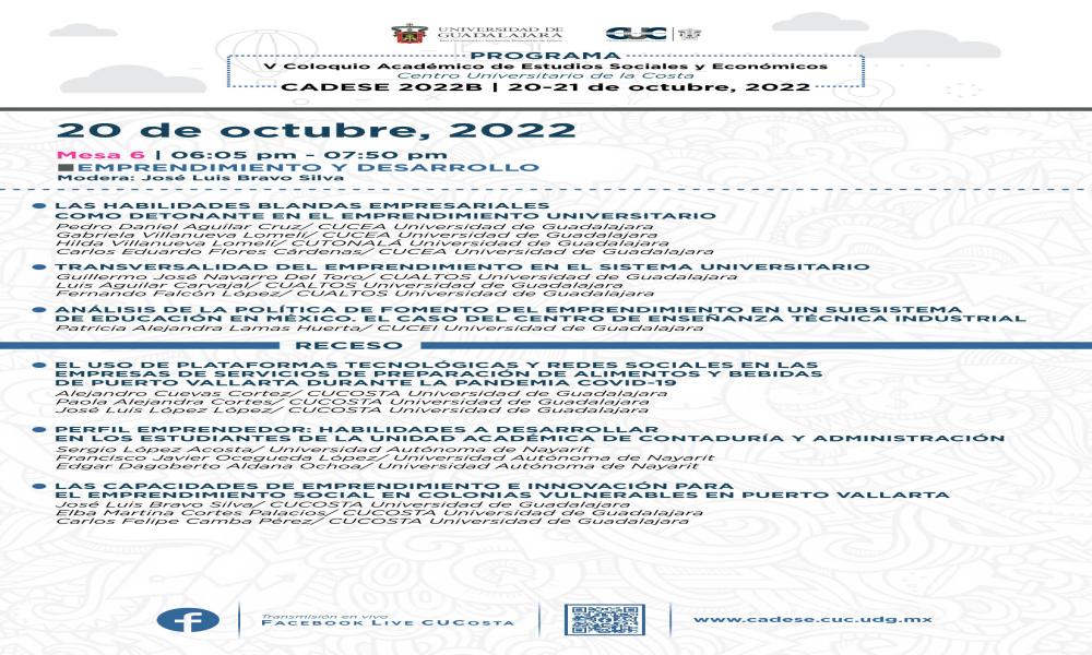 Inicia el V Coloquio Académico de Estudios Sociales y Económicos en CUCosta