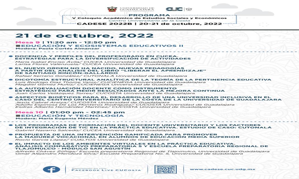 Inicia el V Coloquio Académico de Estudios Sociales y Económicos en CUCosta