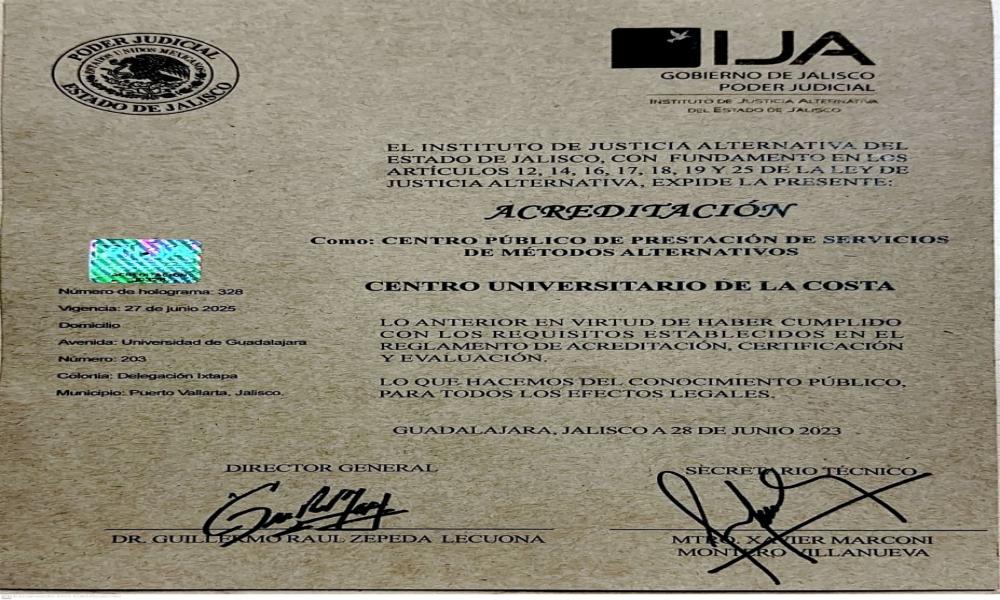 CUCosta refrenda su Centro Público de Mediación de Conflictos y fortalece la cultura de paz