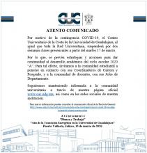 PARA EL CONOCIMIENTO DE LA COMUNIDAD UNIVERSITARIA DEL CUCOSTA