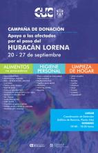 CUCosta instalará un centro de acopio con el fin de apoyar a los afectados por el paso del huracán Lorena.