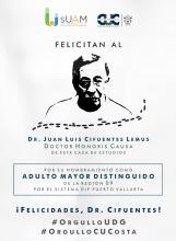 El CUCosta felicita al Dr.Cifuentes Lemus por su nombramiento como Adulto Mayor Distinguido