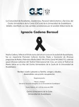 CUCosta manifiesta sus más sentidas condolencias por el sensible fallecimiento de Ignacio Cadena Beraud